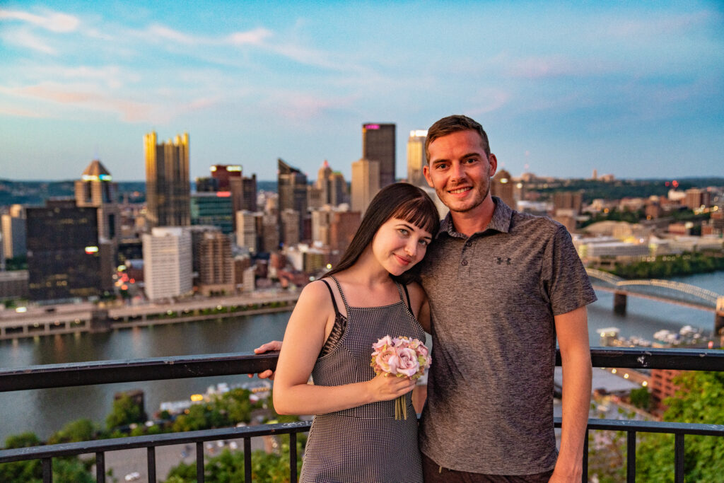 mt. washington overlook downtown pittsburgh engagement