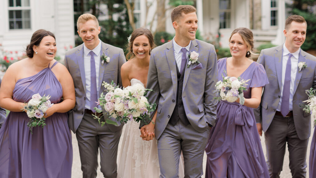 bridesmaid dresses purple color palette