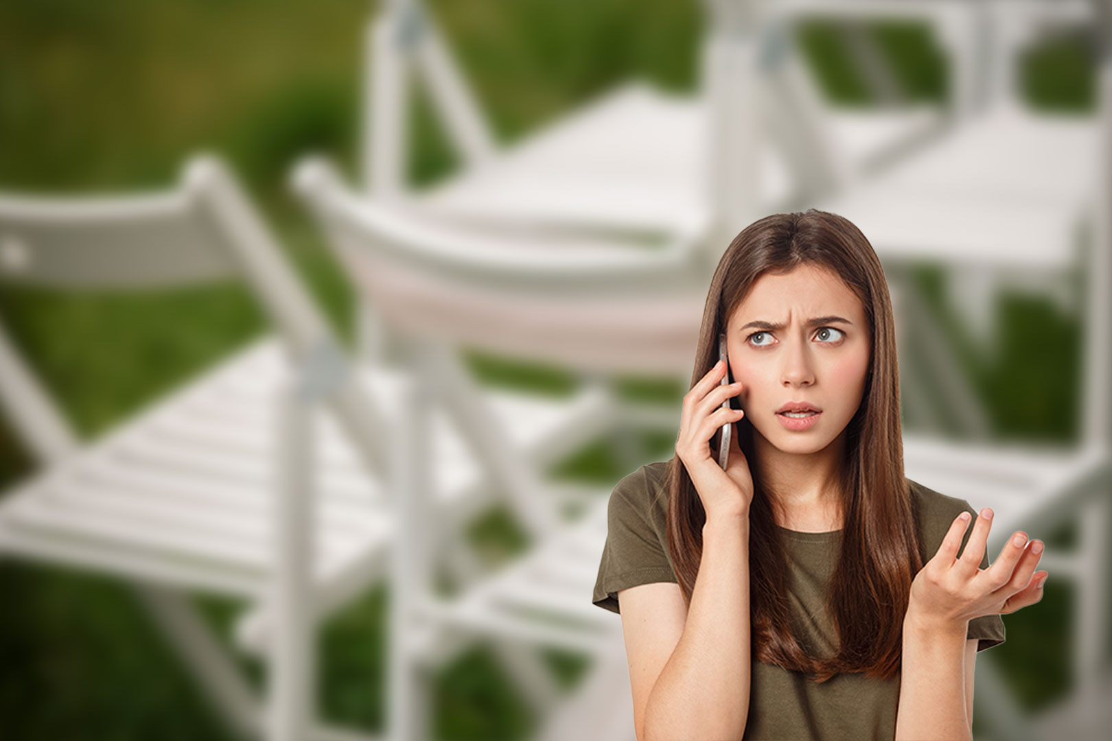 a woman is talking on her cell phone