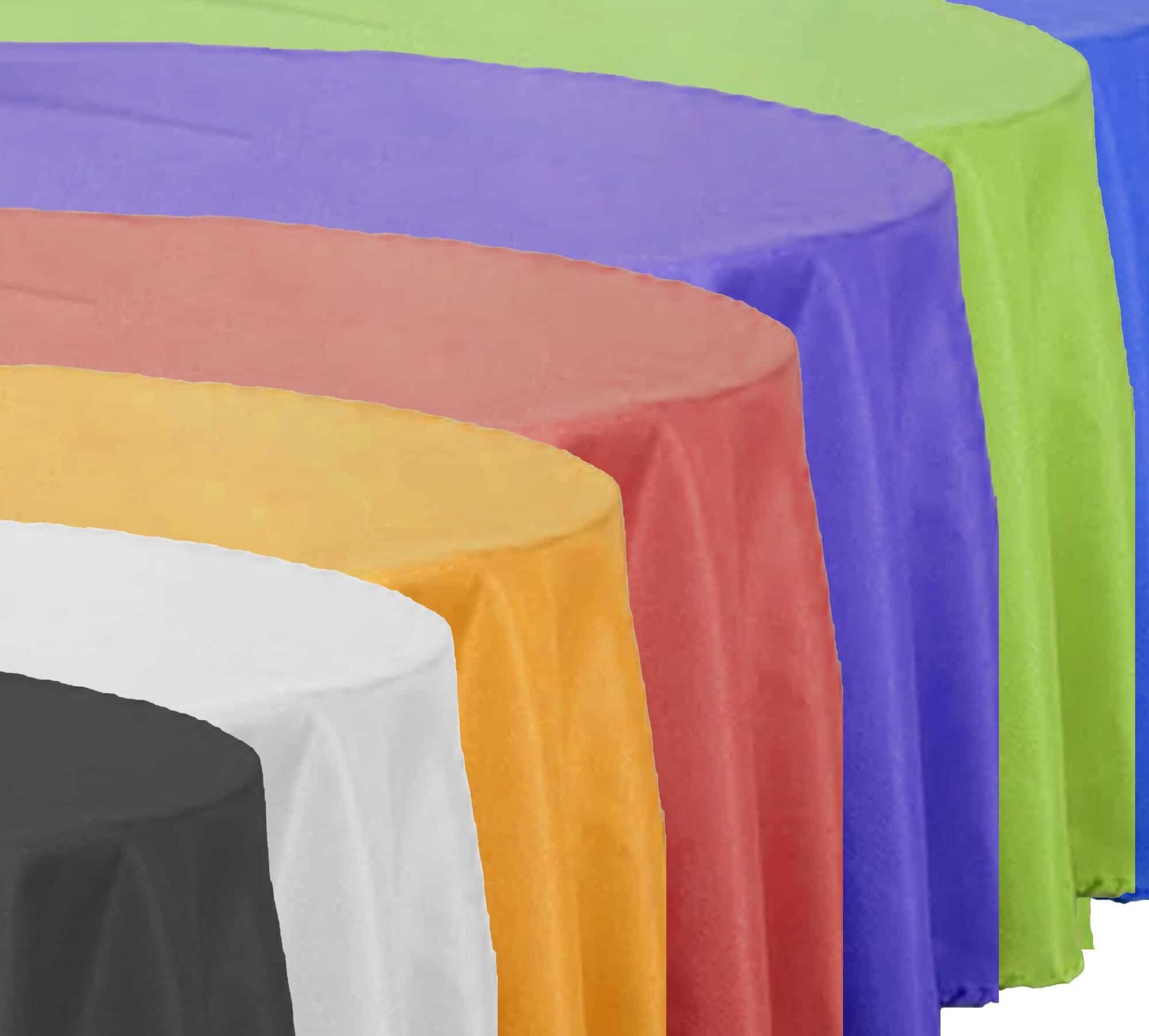the table cloth is multicolored and has a black top