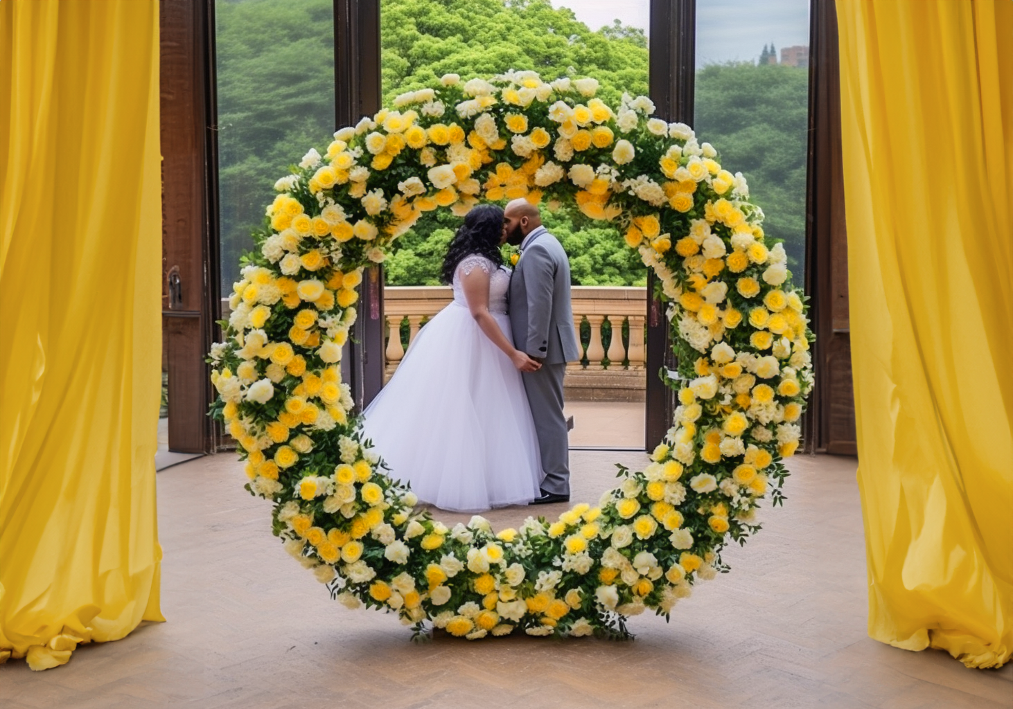 black and gold wedding decor