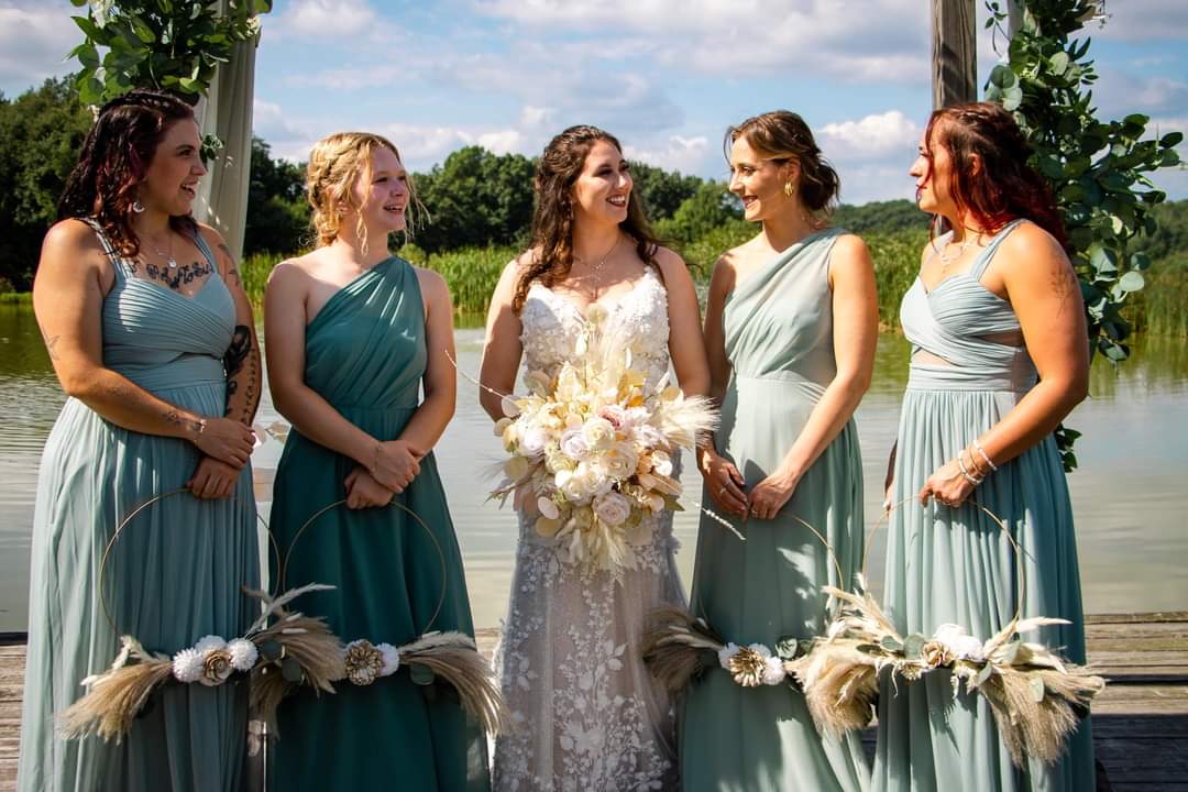 a group of women standing next to each other
